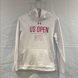 Under Armour White Hoodie with Red Print
